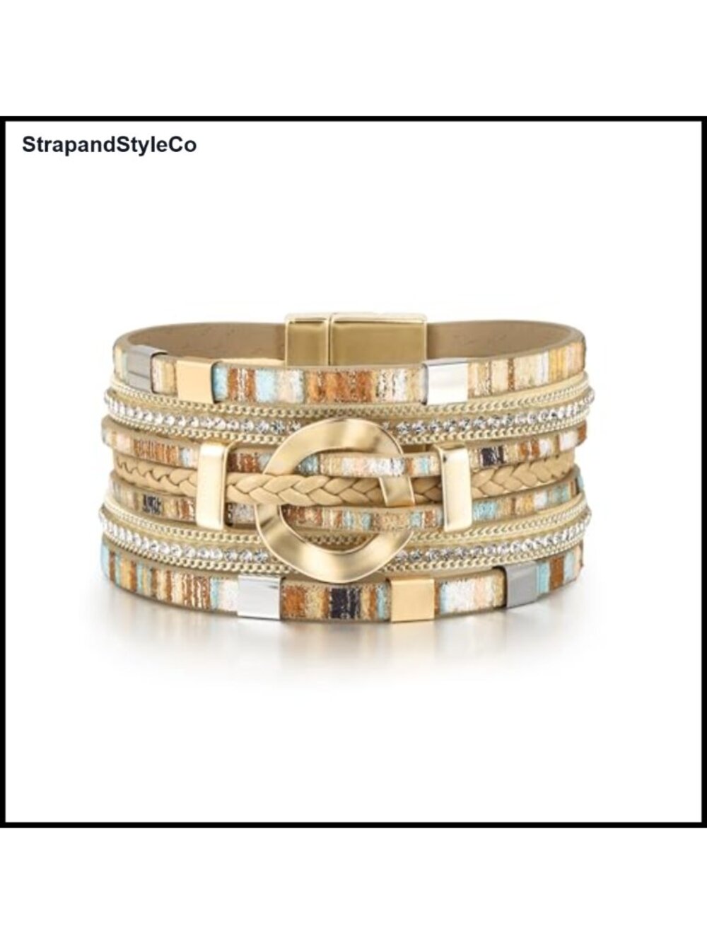 Leather Wrap Bracelet Boho Stacked Cuff Bangle for Women Everyday Jewelry